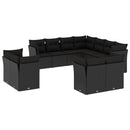 sofasæt til haven 11 dele med hynder polyrattan sort