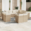 sofasæt til haven 11 dele med hynder polyrattan beige