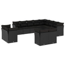 sofasæt til haven 12 dele med hynder polyrattan sort