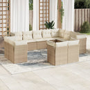 sofasæt til haven 12 dele med hynder polyrattan beige