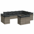 sofasæt til haven 12 dele med hynder polyrattan grå