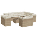 sofasæt til haven 13 dele med hynder polyrattan beige