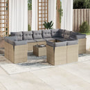 sofasæt til haven 13 dele med hynder polyrattan beige