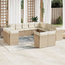 sofasæt til haven 13 dele med hynder polyrattan beige