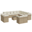 sofasæt til haven 14 dele med hynder polyrattan beige
