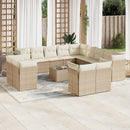 sofasæt til haven 14 dele med hynder polyrattan beige