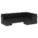 sofasæt til haven 9 dele med hynder polyrattan sort