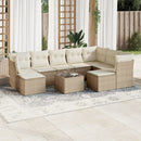 sofasæt til haven 10 dele med hynder polyrattan beige