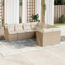 sofasæt til haven 8 dele med hynder polyrattan beige