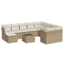 sofasæt til haven 11 dele med hynder polyrattan beige