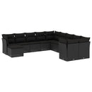 sofasæt til haven 11 dele med hynder polyrattan sort