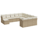 sofasæt til haven 12 dele med hynder polyrattan beige