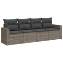 sofasæt til haven 4 dele med hynder polyrattan grå