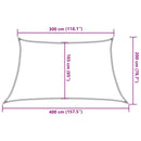 solsejl 160 g/m² 3/4x2 m trapezformet HDPE lysegrå