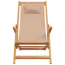 strandstole 2 stk. foldbar stof og massivt træ gråbrun