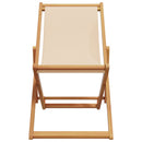 strandstole 2 stk. foldbar stof og massivt træ beige