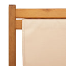 strandstole 2 stk. foldbar stof og massivt træ beige