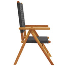 havestole 4 stk. med lænefunktion polyrattan sort