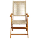 havestole 4 stk. med lænefunktion polyrattan beige
