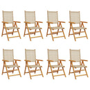 havestole 8 stk. med lænefunktion polyrattan beige