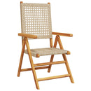 havestole 8 stk. med lænefunktion polyrattan beige