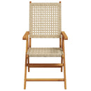 havestole 8 stk. med lænefunktion polyrattan beige