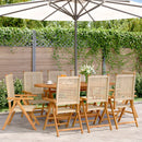 havestole 8 stk. med lænefunktion polyrattan beige