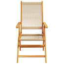 havestole 4 stk. med lænefunktion massivt akacietræ beige