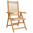 havestole 6 stk. med lænefunktion massivt akacietræ beige