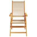 havestole 8 stk. med lænefunktion massivt akacietræ beige