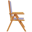 havestole 8stk. med lænefunktion stof og massivt træ blåt hvidt