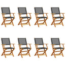 foldbare havestole 8 stk. polyrattan sort