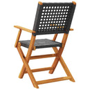 foldbare havestole 8 stk. polyrattan sort