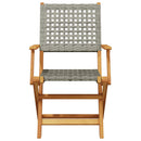 havestole 8 stk. foldbar polyrattan og massivt træ grå