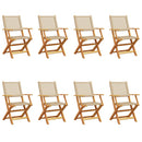 foldbare havestole 8 stk. polyrattan beige