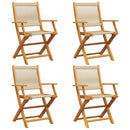 havestole 4 stk. foldbar massivt akacietræ beige