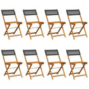foldbare havestole 8 stk. polyrattan sort