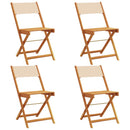 foldbare havestole 4 stk. stof og massivt træ beige