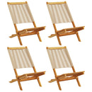 havestole 4 stk. foldbar massivt akacietræ beige