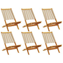 foldbare havestole 6 stk. massivt akacietræ beige