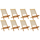 foldbare havestole 8 stk. massivt akacietræ beige