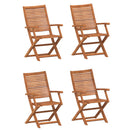 foldbare havestole 4 stk. 57x66x95 cm massivt akacietræ