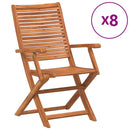 foldbare havestole 8 stk. 57x66x95 cm massivt akacietræ