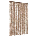 flueforhæng 118x220 cm chenille beige og mørkebrun