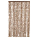 flueforhæng 118x220 cm chenille beige og mørkebrun