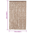 flueforhæng 118x220 cm chenille beige og mørkebrun
