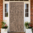 flueforhæng 118x220 cm chenille beige og mørkebrun