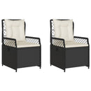 havestole 2 stk. med lænefunktion polyrattan sort