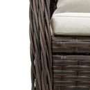 havestole 2 stk. med lænefunktion polyrattan brun