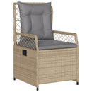 havestole 2 stk. med lænefunktion polyrattan beige